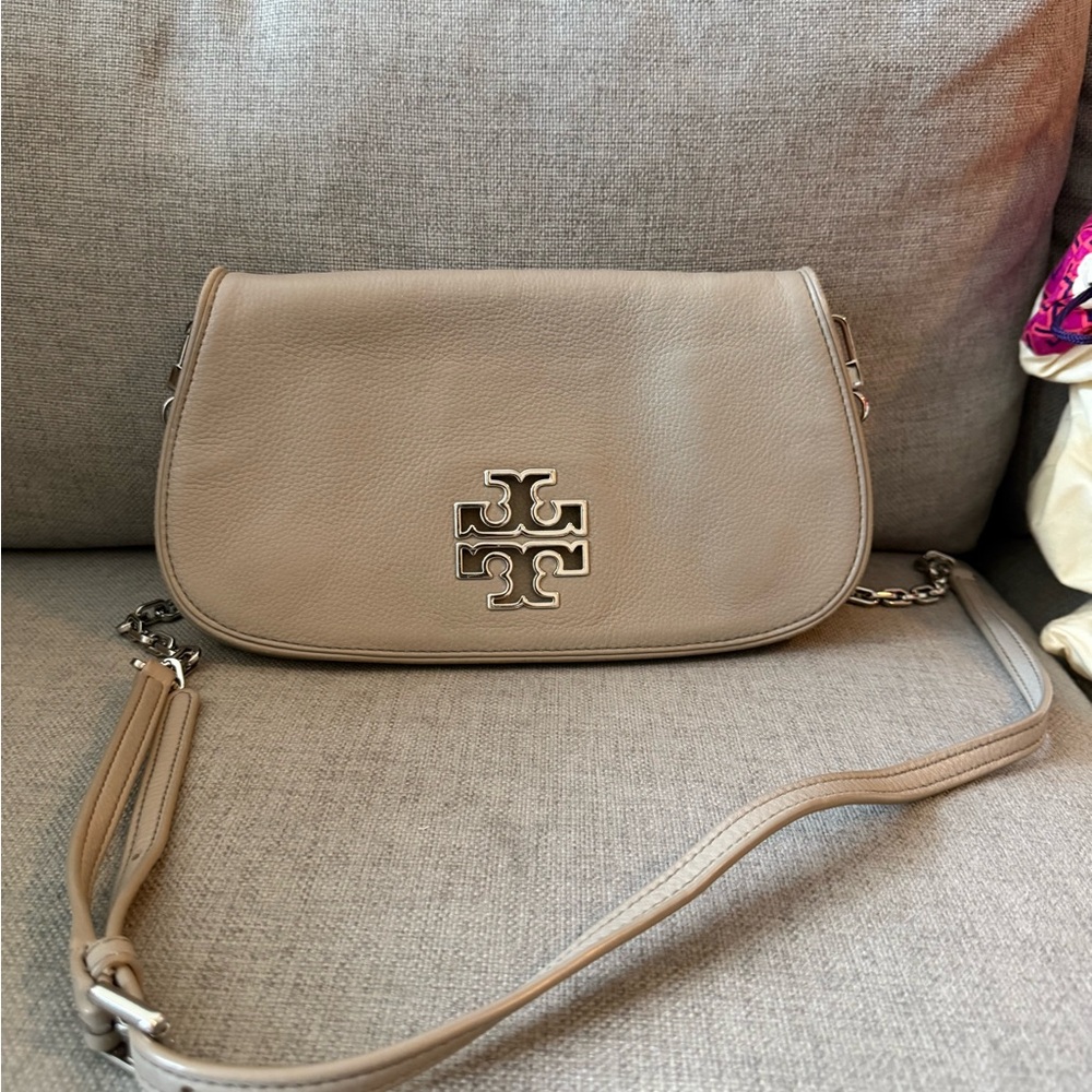 Tory Burch Beige Leather Crossbody Bag